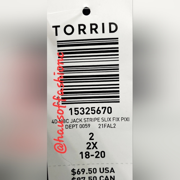 TORRID DISNEY Nightmare Before Christmas Jack Skellington Stripe Ponte Pant! NWT - Picture 9 of 10